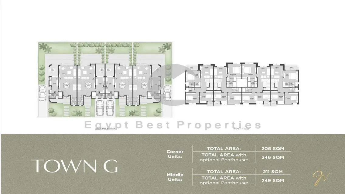 town house 206 meters for sale in o west egypt .