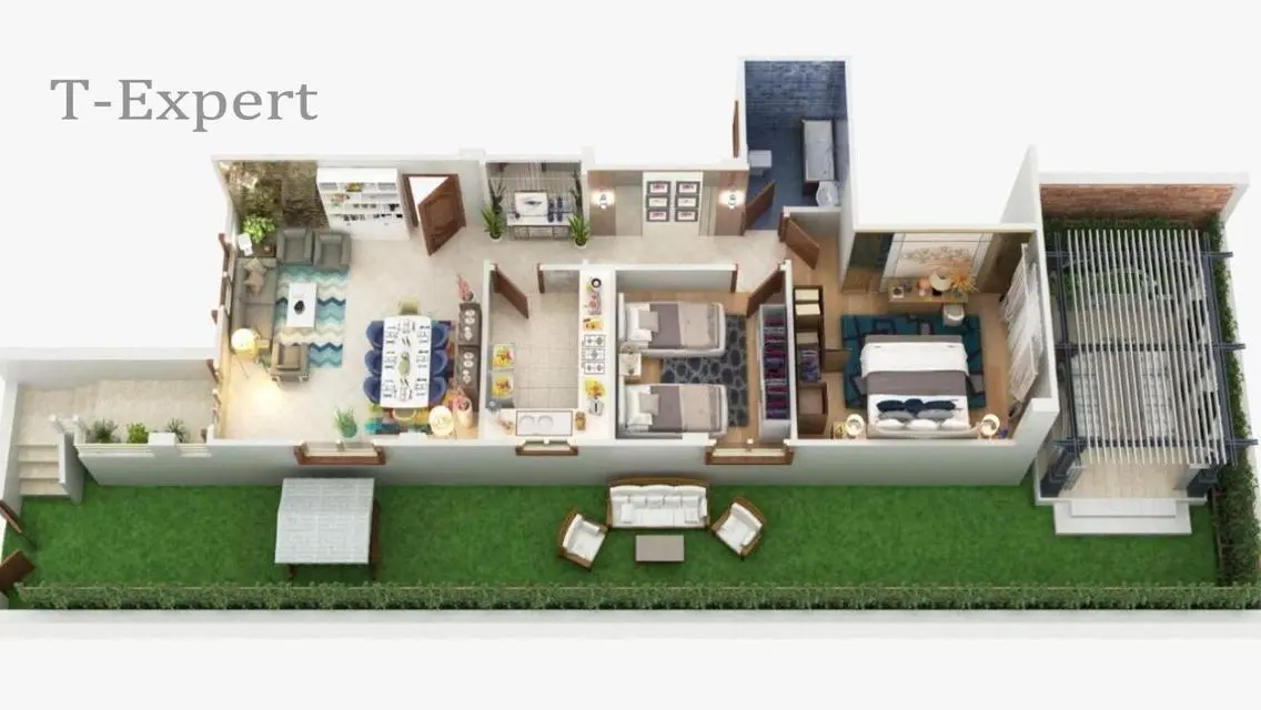 Luxury Apartment 239 m² with Private Garden and Security Guard