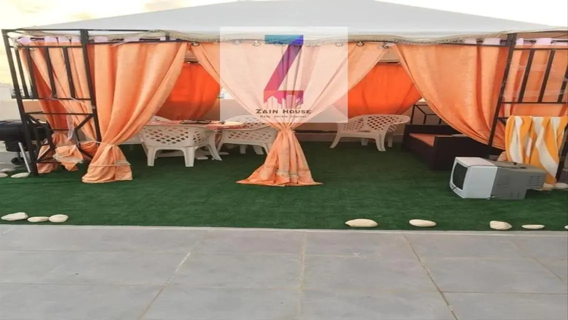 furnished penthouse and the roof is equipped