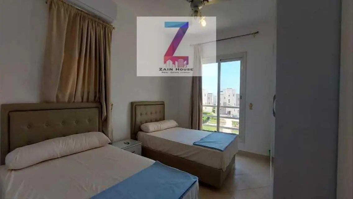 For sale, a distinctive chalet in Amwaj Village, North Coast, Bahri