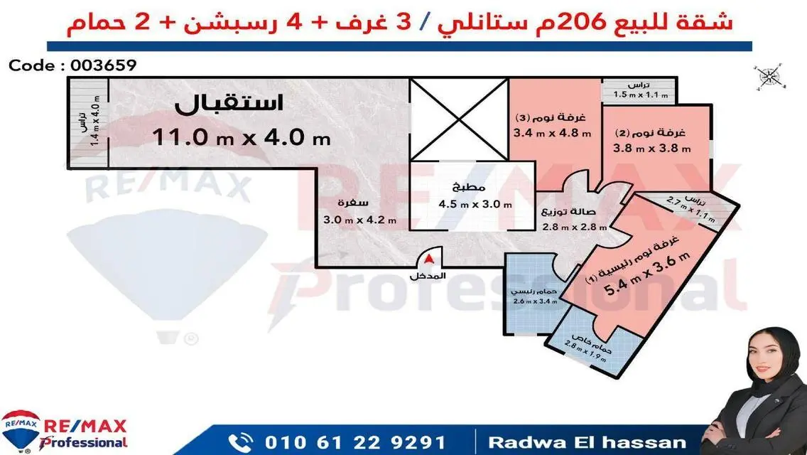 فيو مفتوح علي لاند سكيب والبحر -  عمارة مرخصة