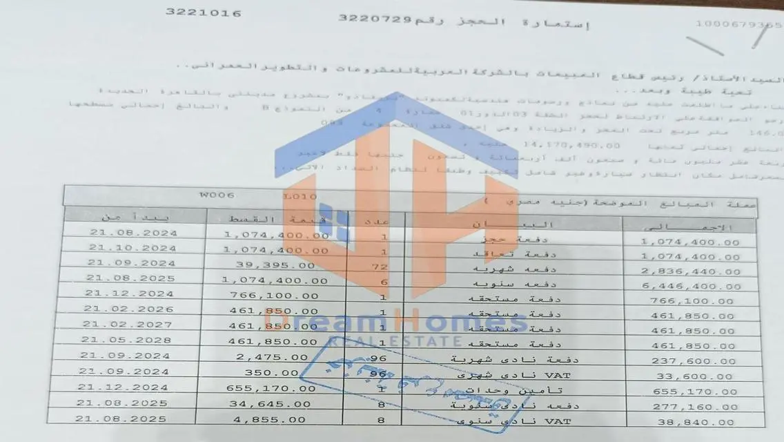للبيع بالتقسيط في بريفادو داخل مدينتي شقه 146 متر