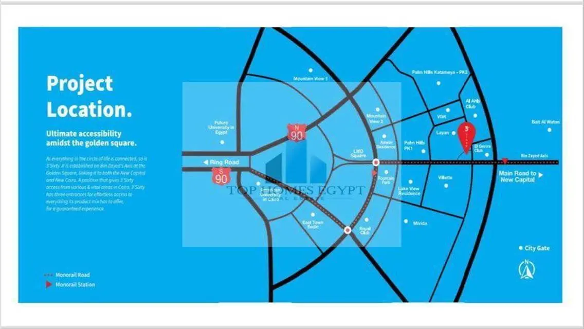 Office for sale - installments in Three Sixty mall
