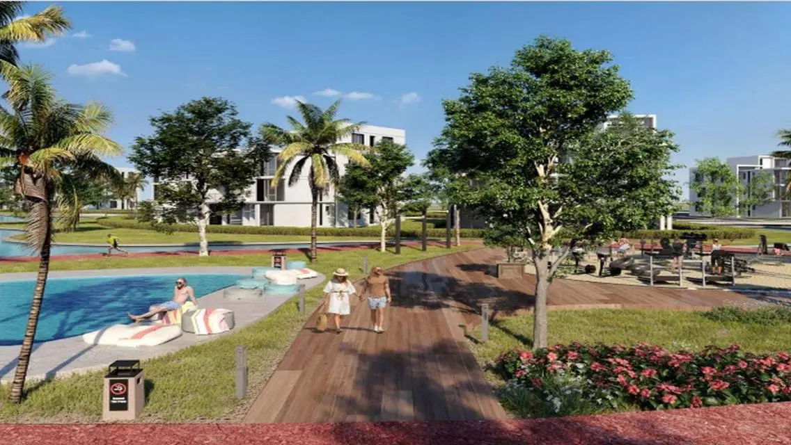 finished chalet garden in Cali Coast Ras El Hekma