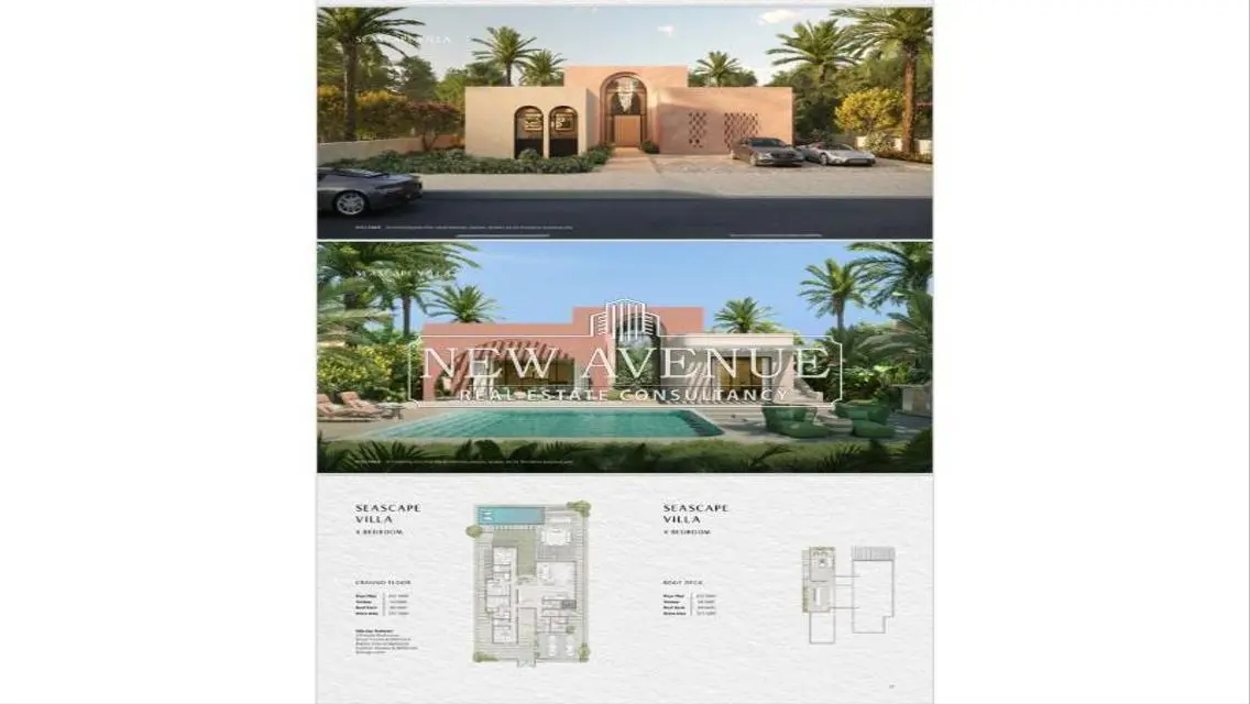 فيلا طابق واحد تشطيب كامل على البحر مباشرة