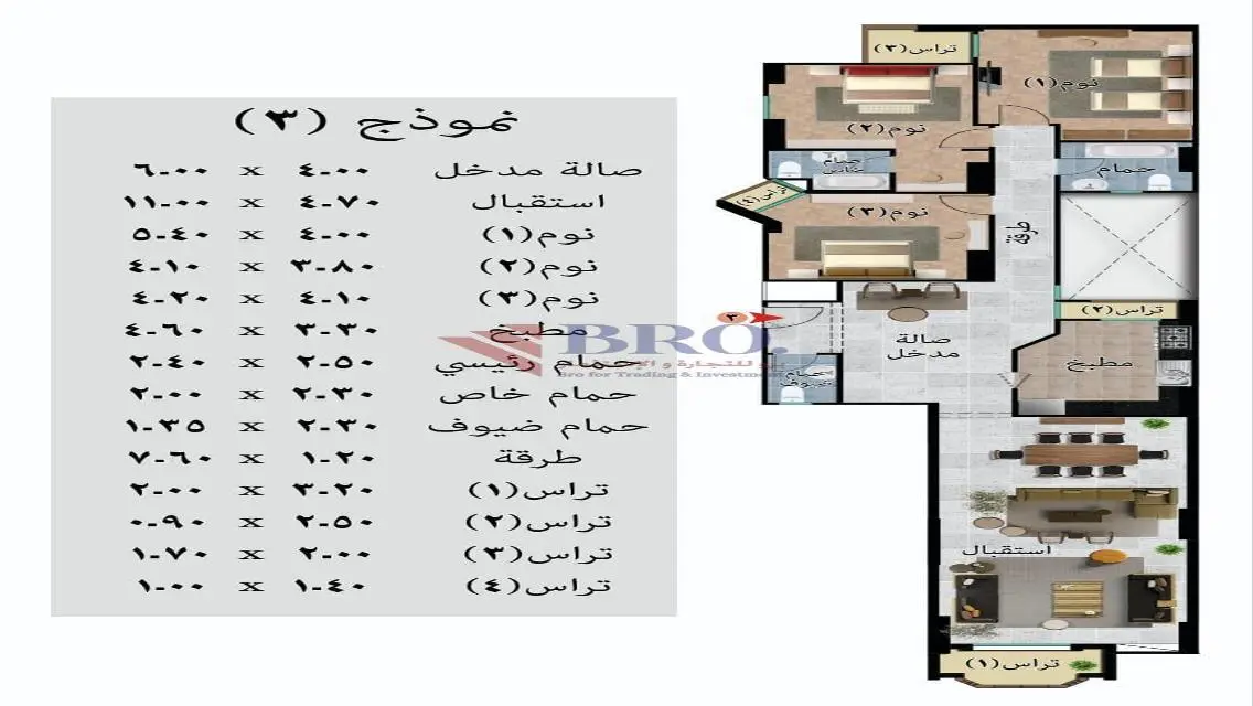 شقة للبيع في قلب سموحة 250 متر