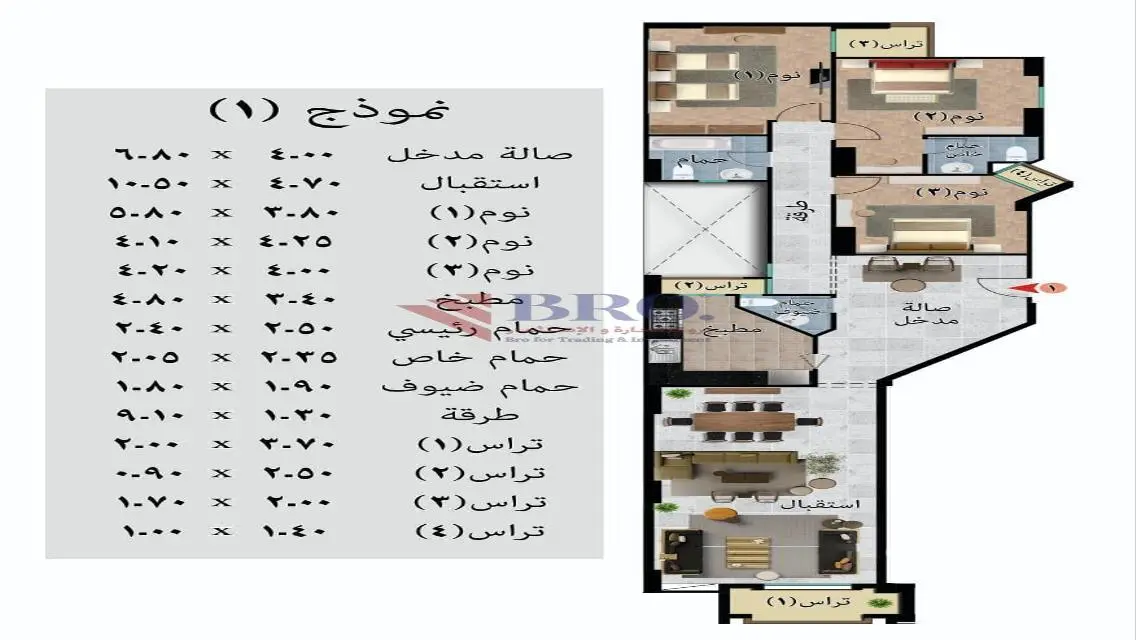 شقة للبيع في قلب سموحة 250 متر
