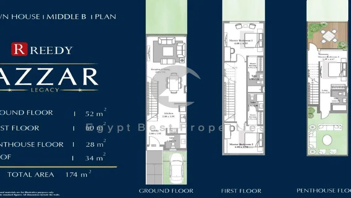 villa town house 174 meters for sale in azzar