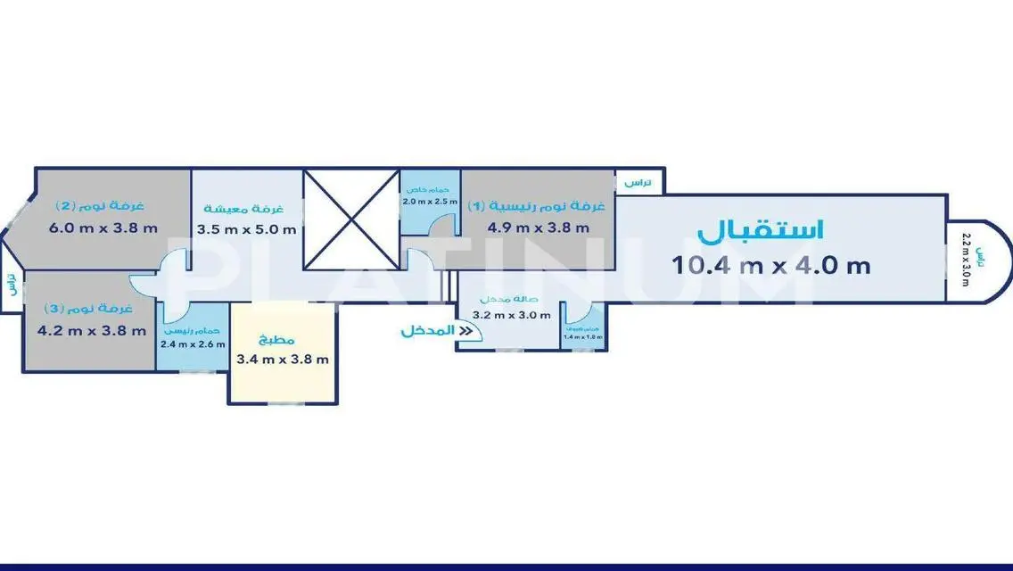 شقة مرخصة للبيع 222 م , سموحة (حي الفيلات)
