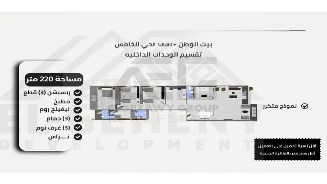 Apartment in Bayt Watan, Immediate Delivery,