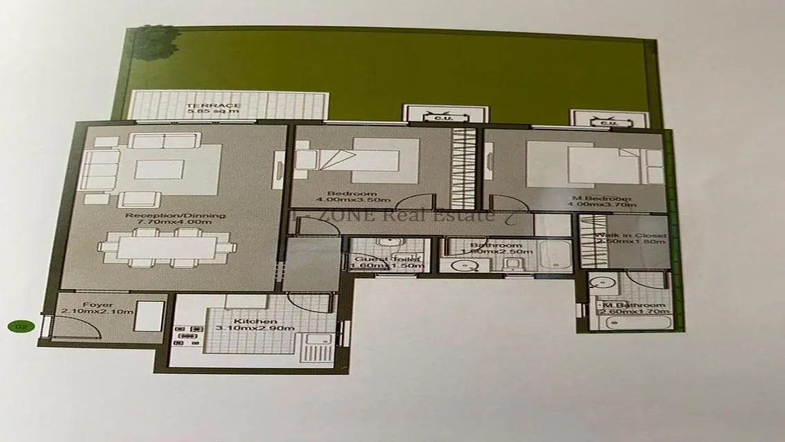 Apartment with a distinctive garden for rent