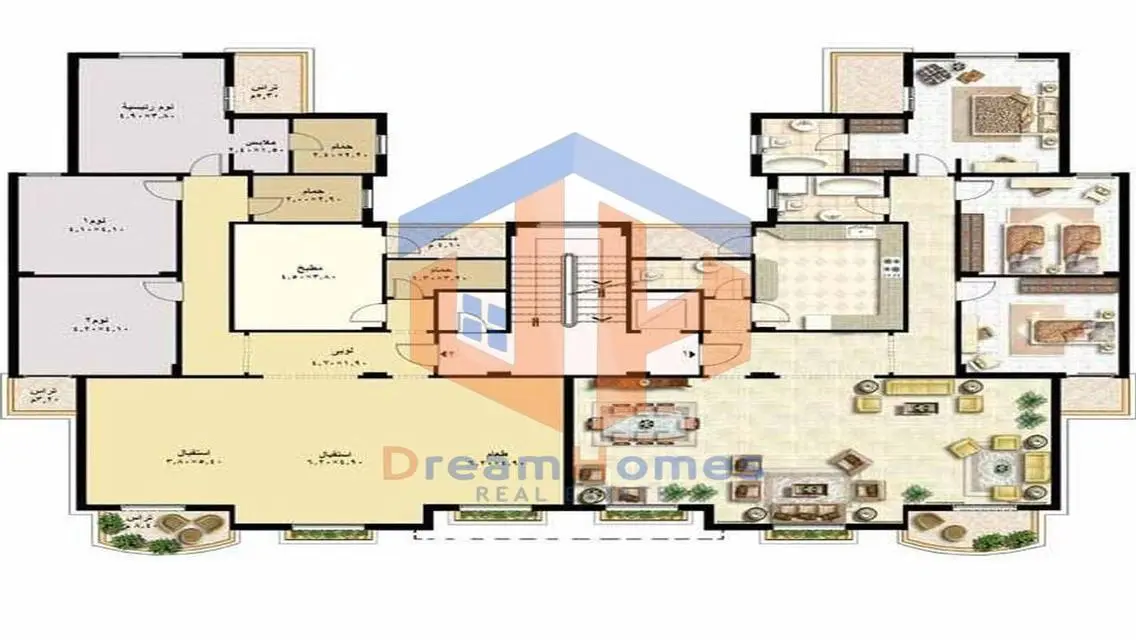 Apartment 224m for rent in Rehab, wide garden view