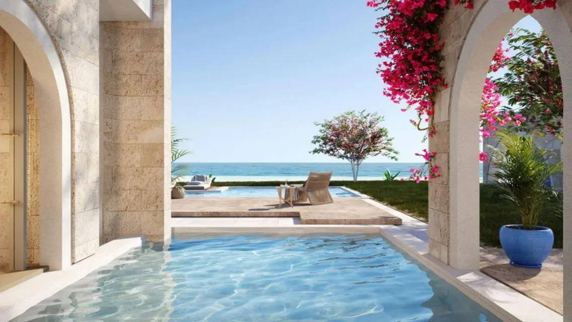 Sea view villa in Naia Bay, finished  next to Fouk