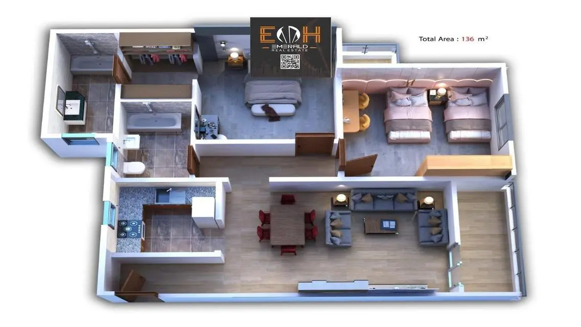 Apartment for sale in Lake House compound