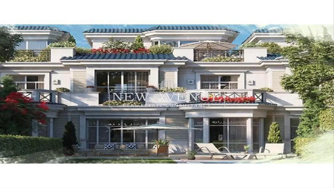 townhouse overlooking water features with installments