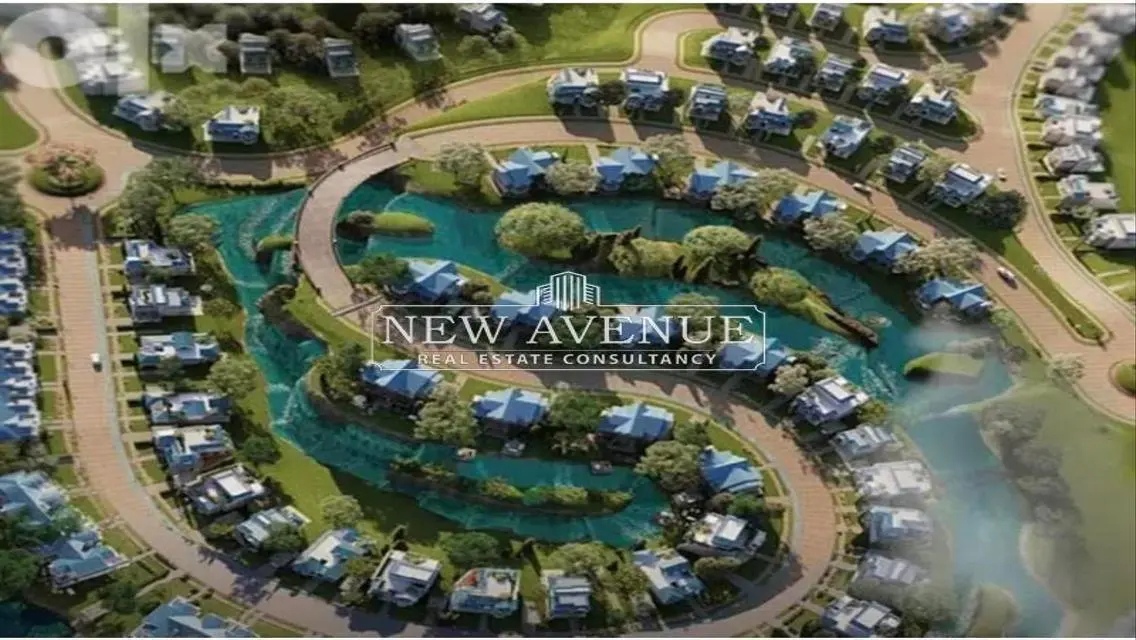 townhouse overlooking water features with installments