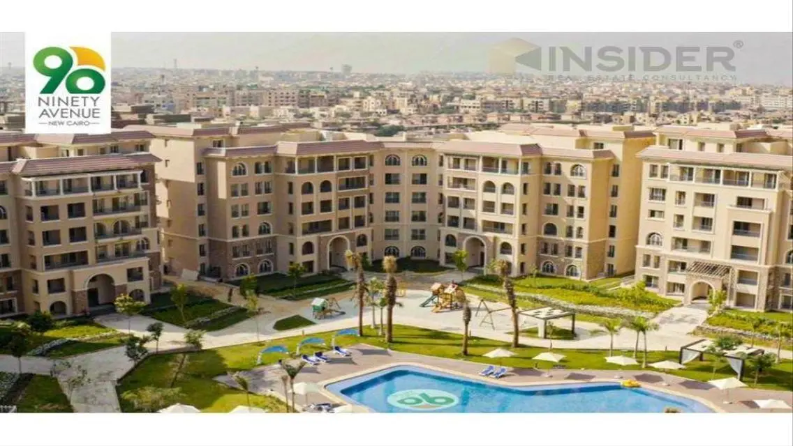 شقة للبيع فى كومباوند 90 تشطيب كامل غرفتين نوم