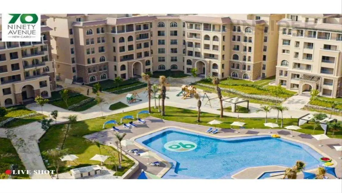 شقة للبيع فى كومباوند 90 تشطيب كامل غرفتين نوم