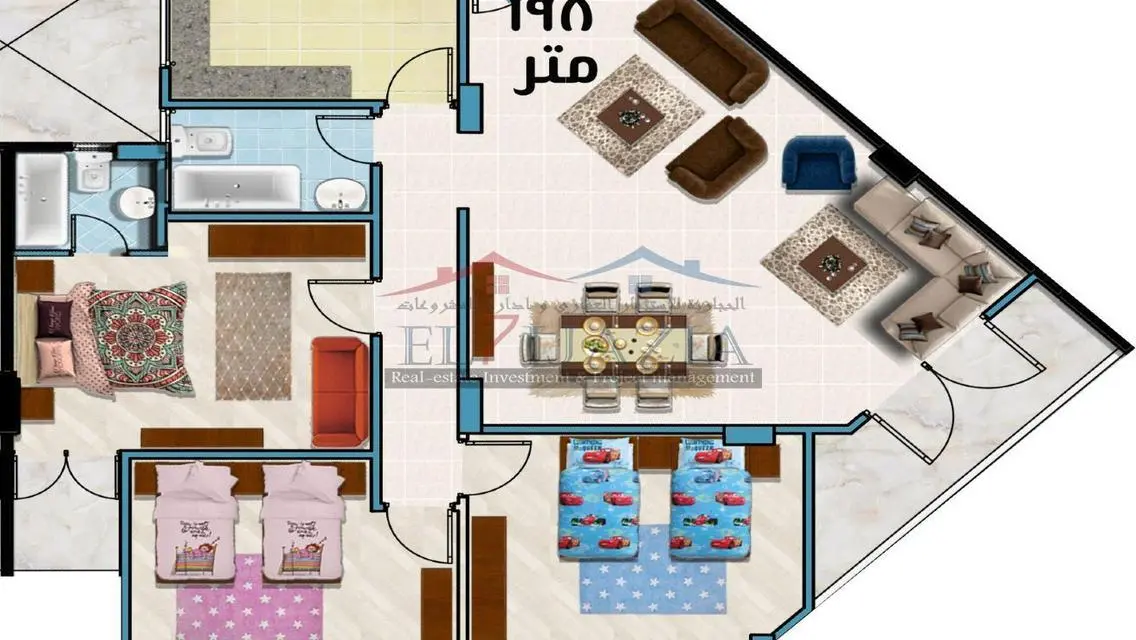 شقة فاخرة تتكون من 3 غرف نوم مع دوبلكس  في موقع متميز