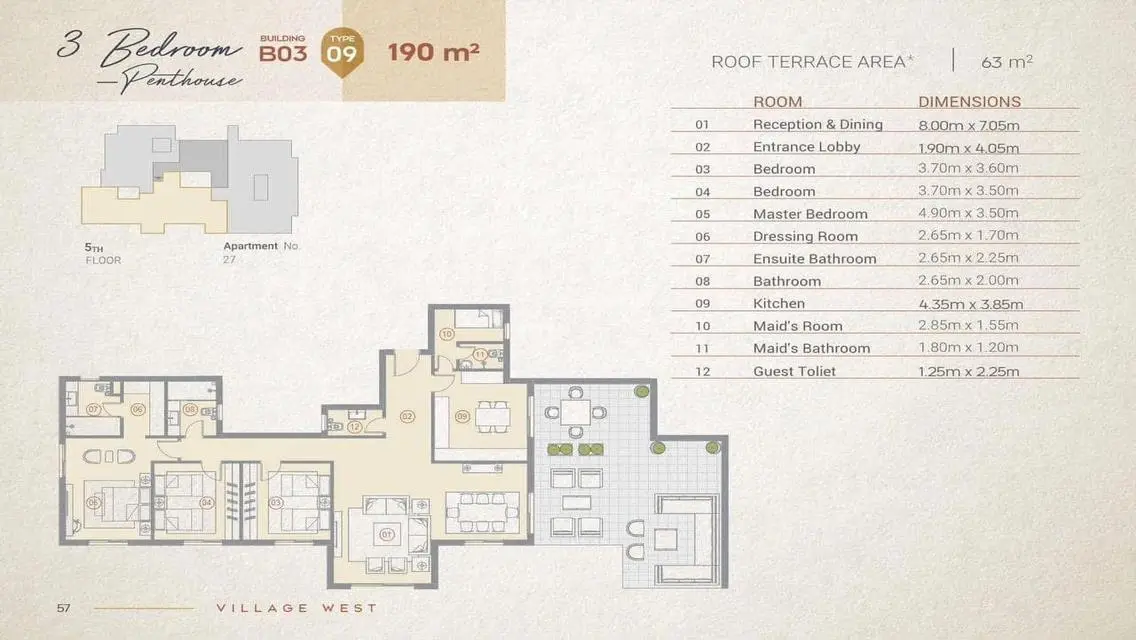 Luxurious Penthouse in Village West, Sheikh Zayed