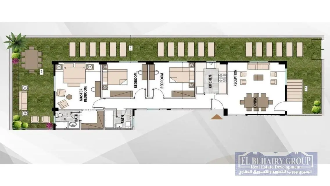 Luxury Apartment in C157 with Balcony and Private Garden