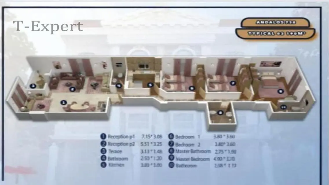Luxurious 3-Bedroom Apartment with Study Room and Elegant Design
