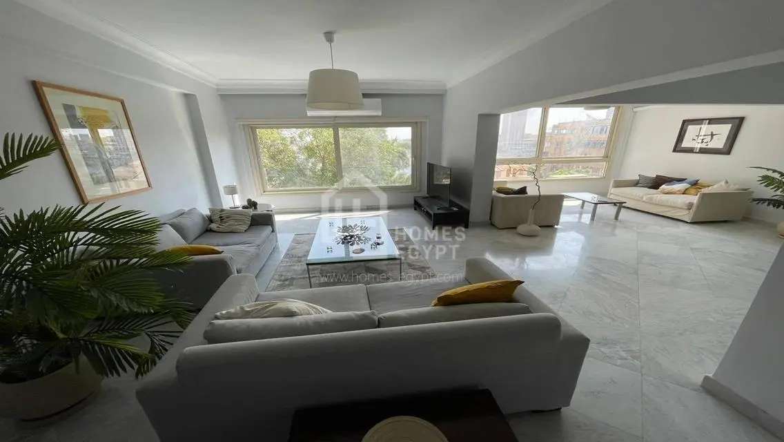 Fully Furnished Nile-View Apartment for Rent in Zamalek