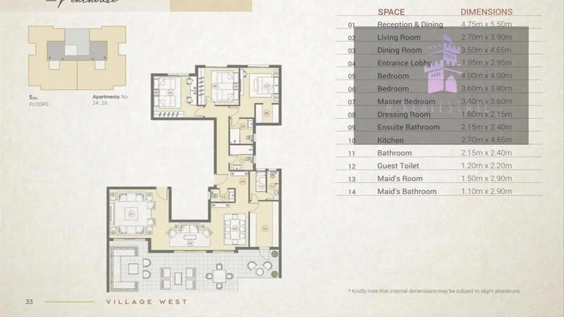 Penthouse for Sale in West Vallege by Dorra