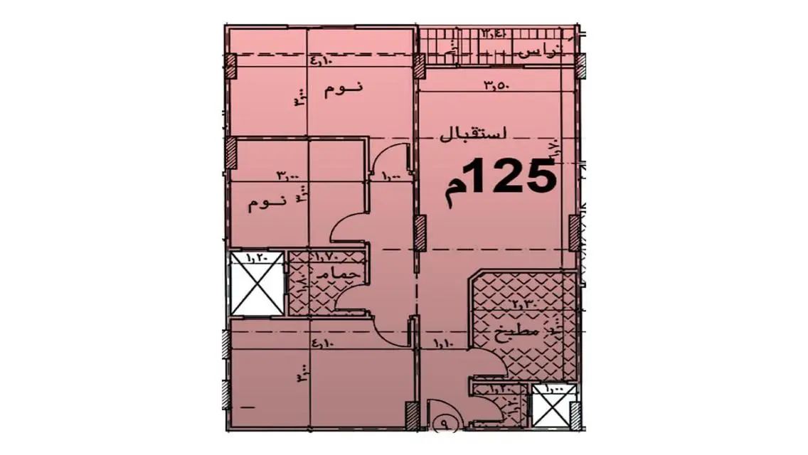 شقة رائعة للبيع بمساحة 125 متر في قلب المدينة
