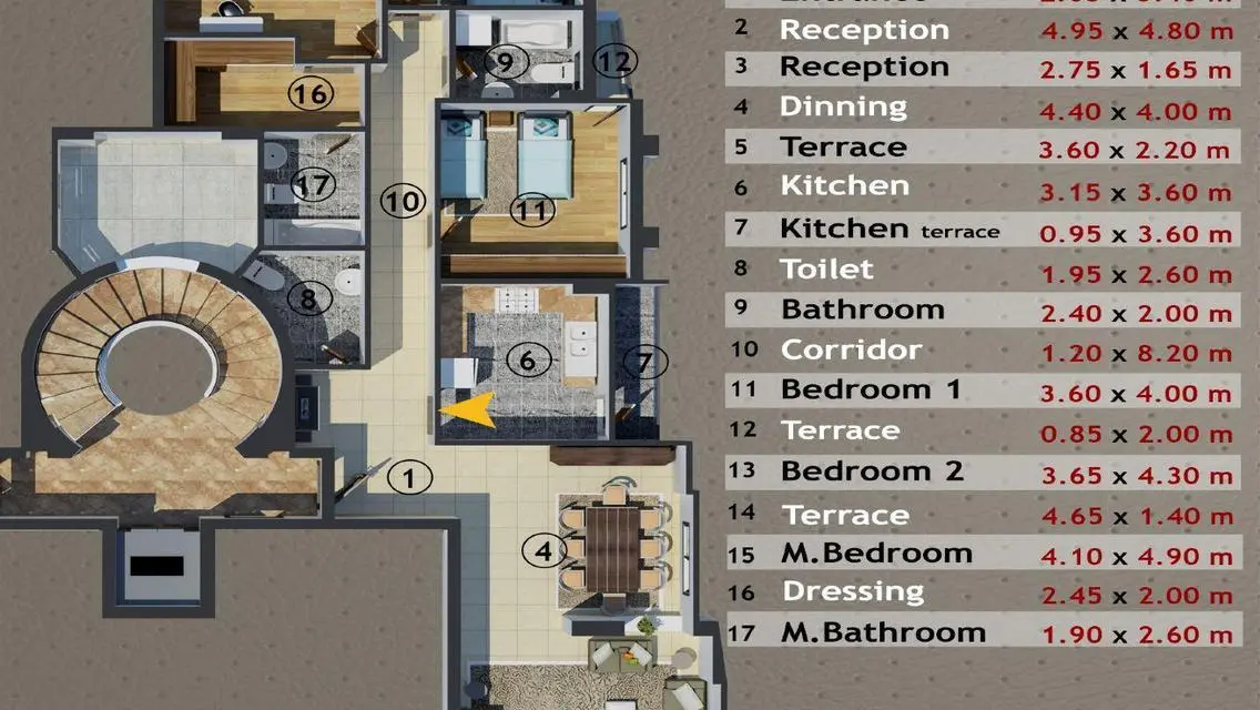 Luxury Apartment with Spacious Balcony