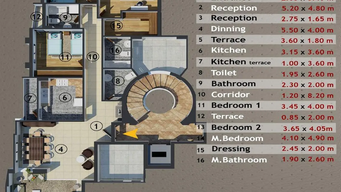 Luxury Apartment with Spacious Balcony