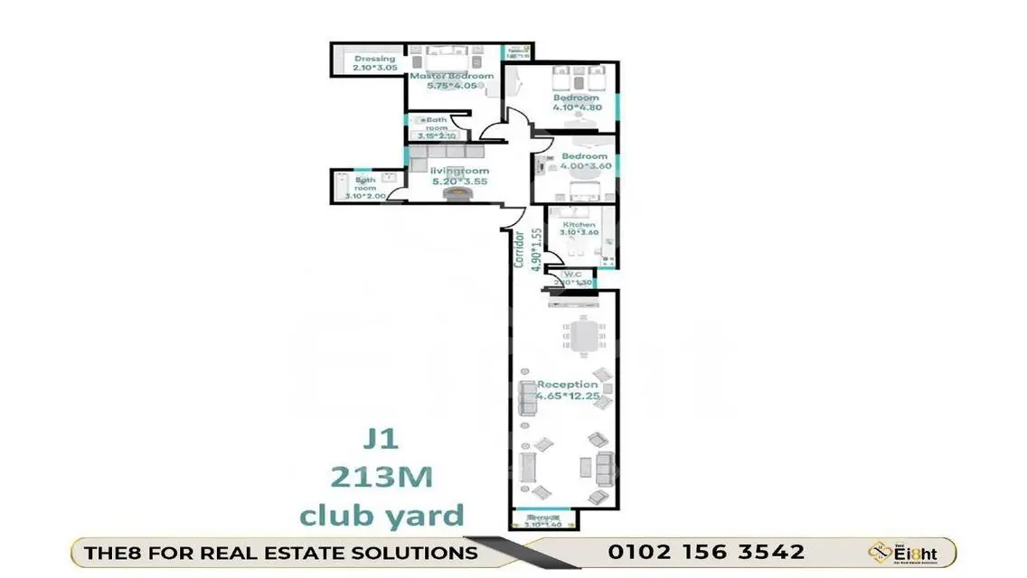 شقة أنيقة في CLUB YARD 213