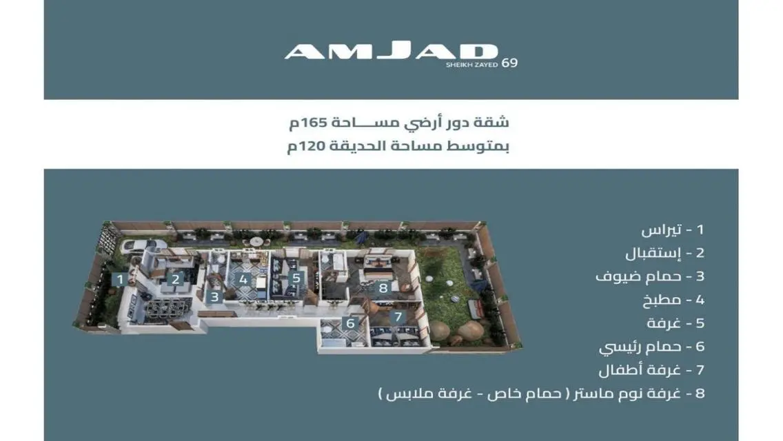 منزل فاخر 200 متر مع مسبح خاص وحديقة