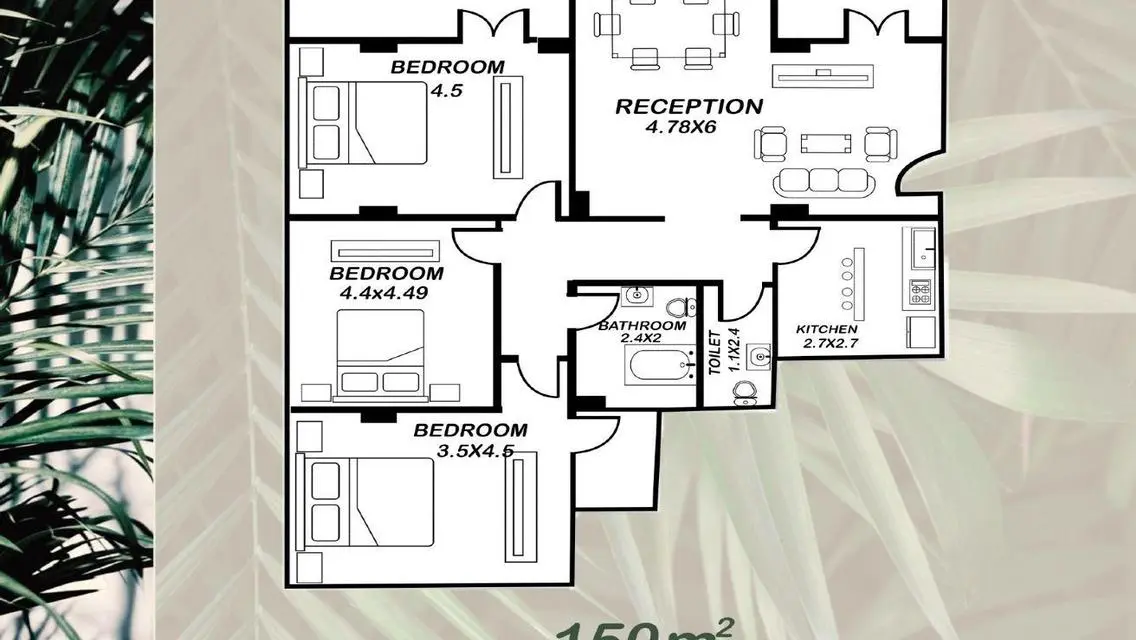 Luxury Apartment with Spacious Area and Lake View