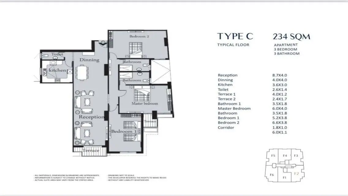 Luxury Apartment for Sale on Second Floor with Balcony