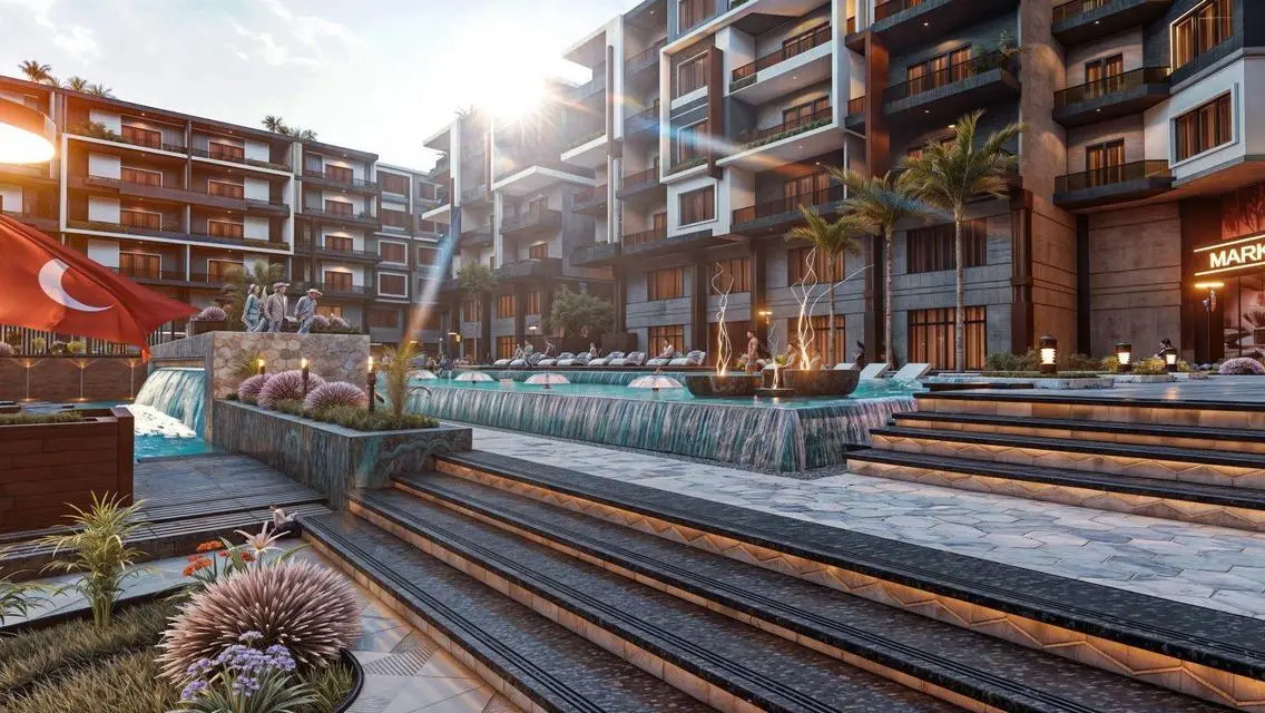 Luxury Apartment with Balcony and Pool Overlooking Lakes