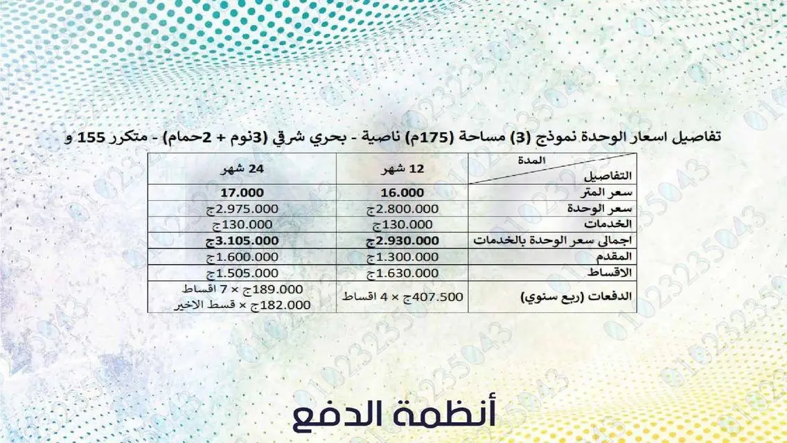 شقة فاخرة بمساحة 175 متر في منطقة مميزة