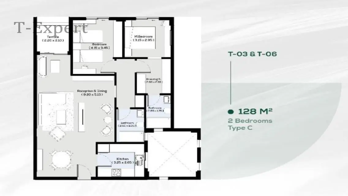 شقة عصرية بمساحة 128 متر في ION SMART RESIDENCE