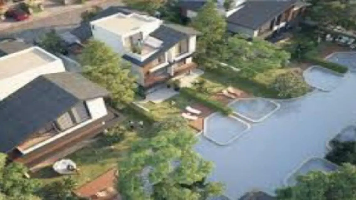 Twin house 226 m in a compound on the middle road