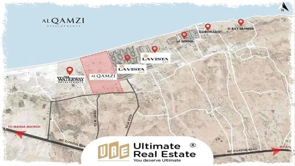 Sea view chalet for sale in Al Qamzi 2 bedrooms