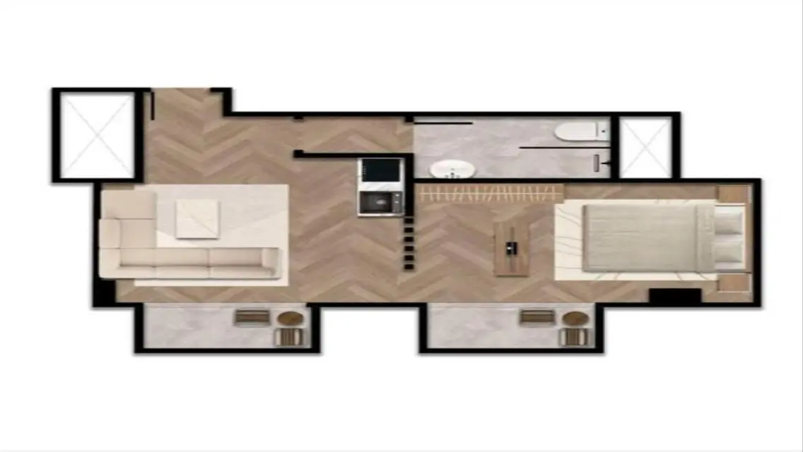 Fully furnished and finished hotel unit