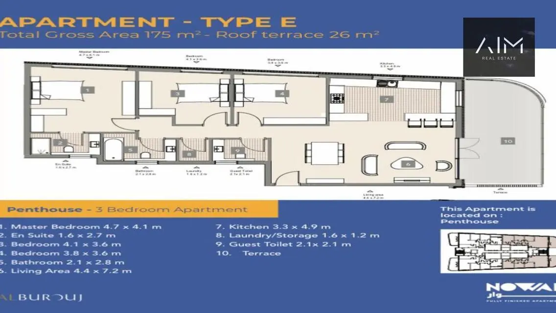 Luxury Apartment 201 sqm in Area 77