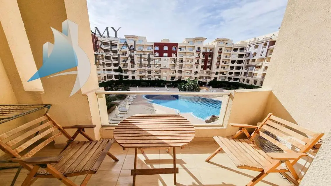 Furnished pool view 1 bedroom apartment