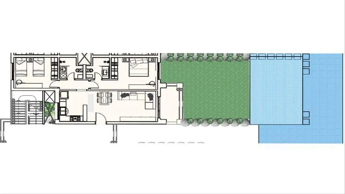 2 BR Apartment with Private pool and garden
