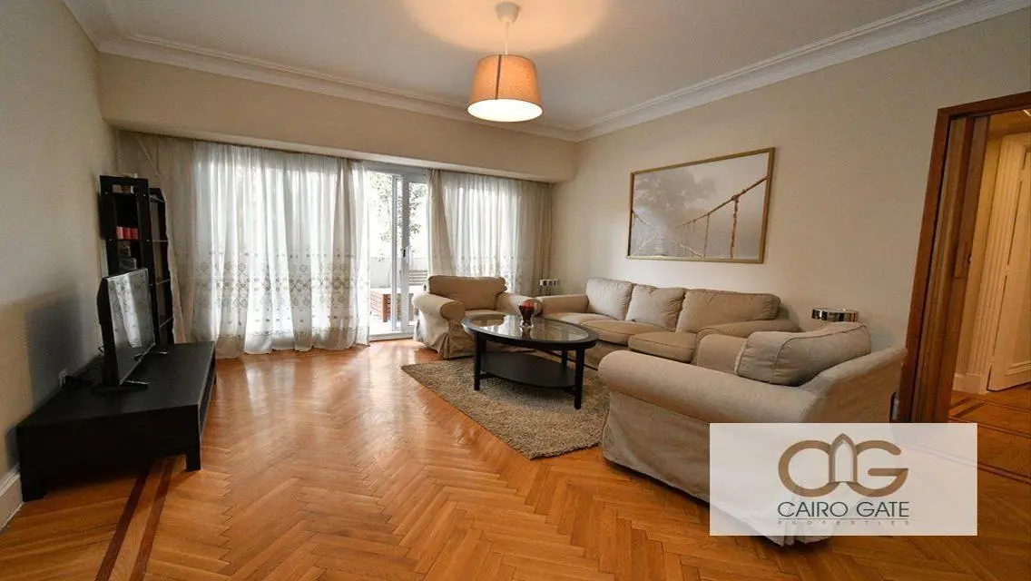 High-Ceiling 2-Bed Apartment with Terrace in Zamalek