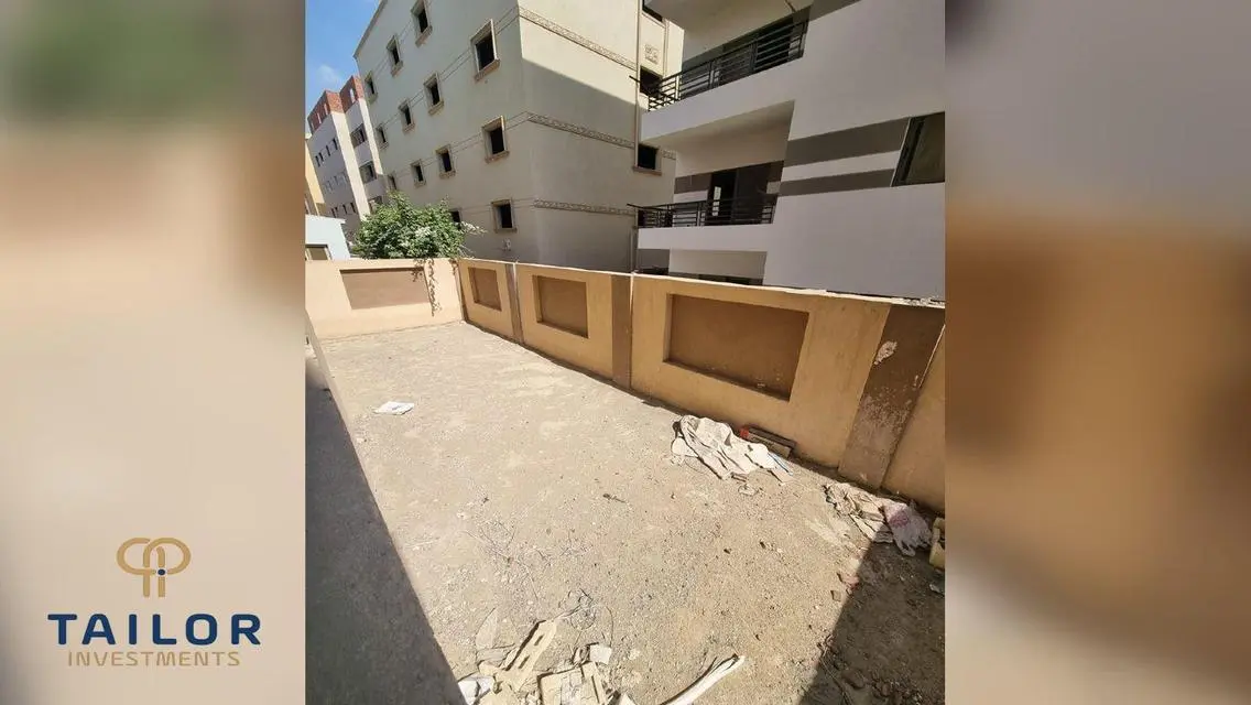 شقة 158 متر ارضي مرتفع + 110 متر حديقة خاصة كبيرة