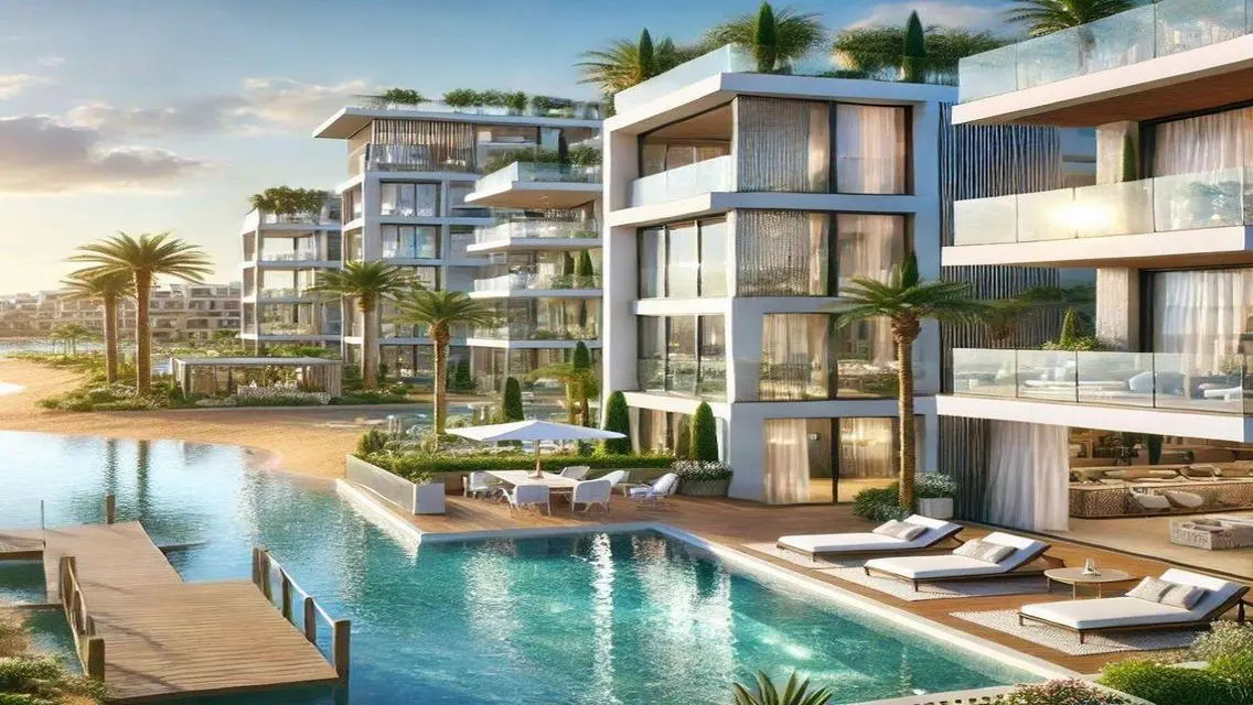 Finished chalet for sale in Amwaj, North Coast