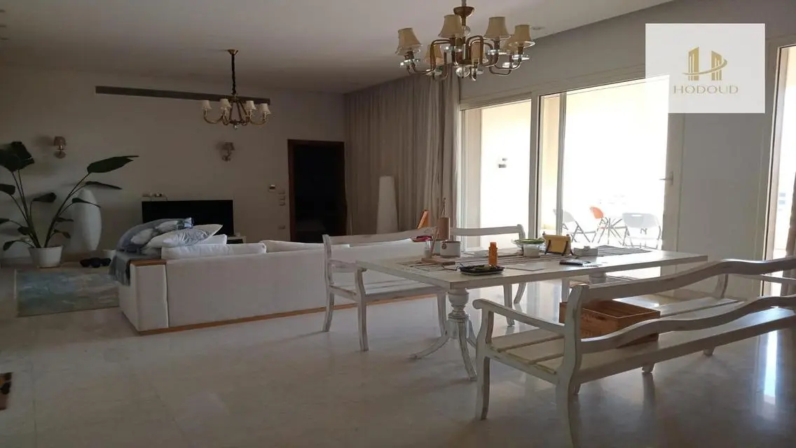 Furnished apartment with large terrace for rent in Katameya Dunes