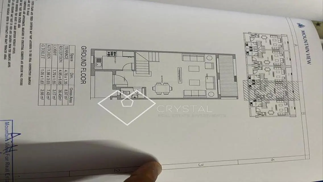 Townhouse with roof in Evia Village, prime locatio
